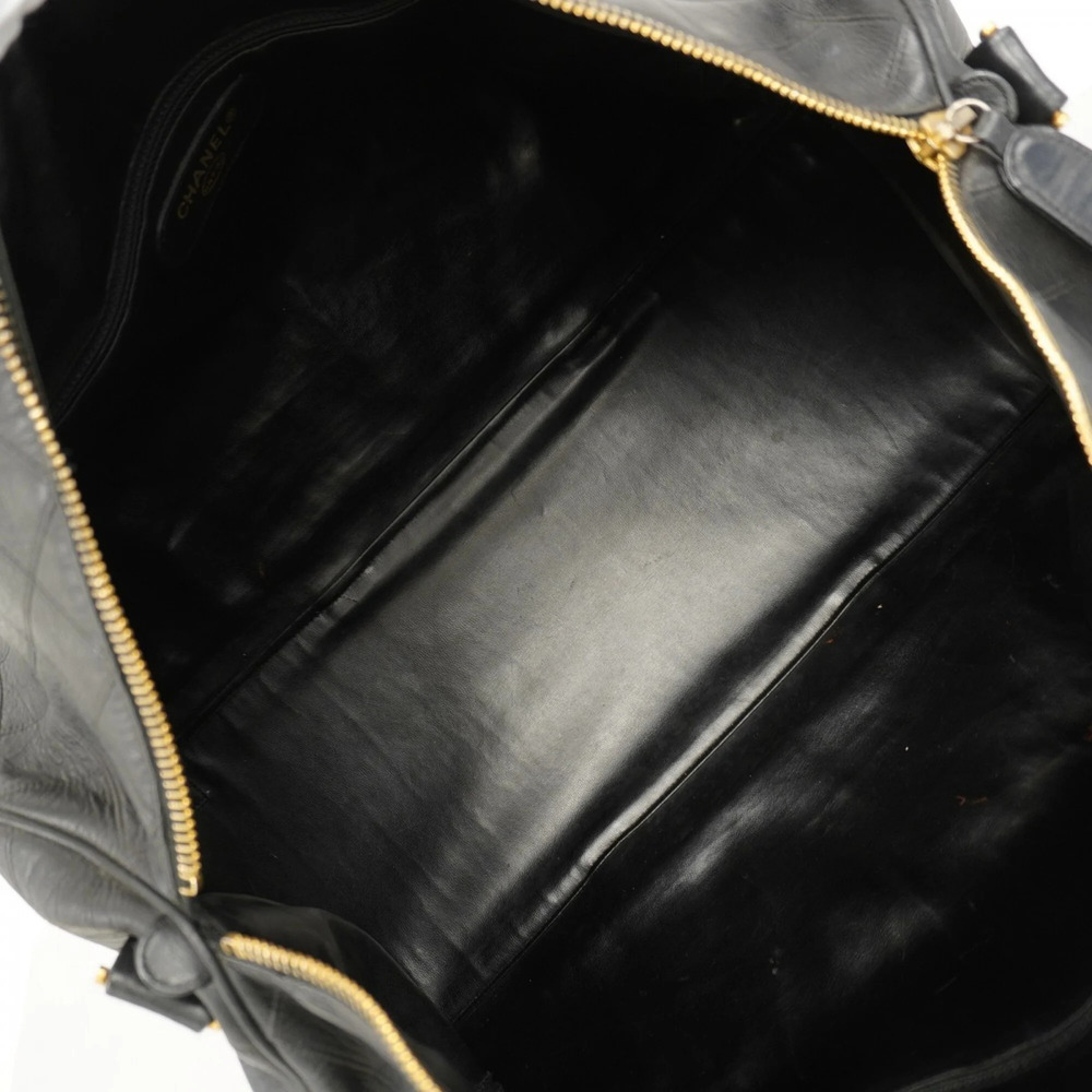 CHANEL Black Lambskin Leather Boston Bag - Picture 4 of 16